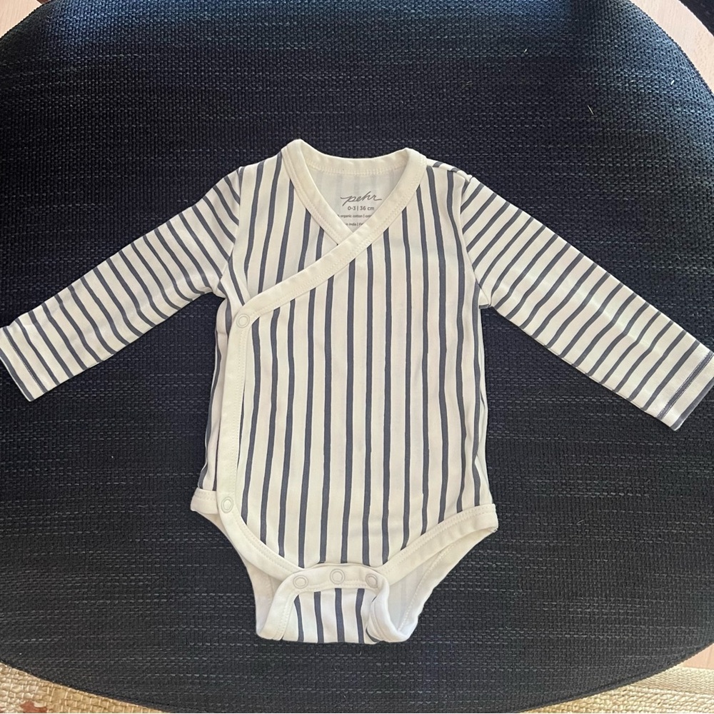 Pehr Long-Sleeve Kimono Onesie 0-3 months
